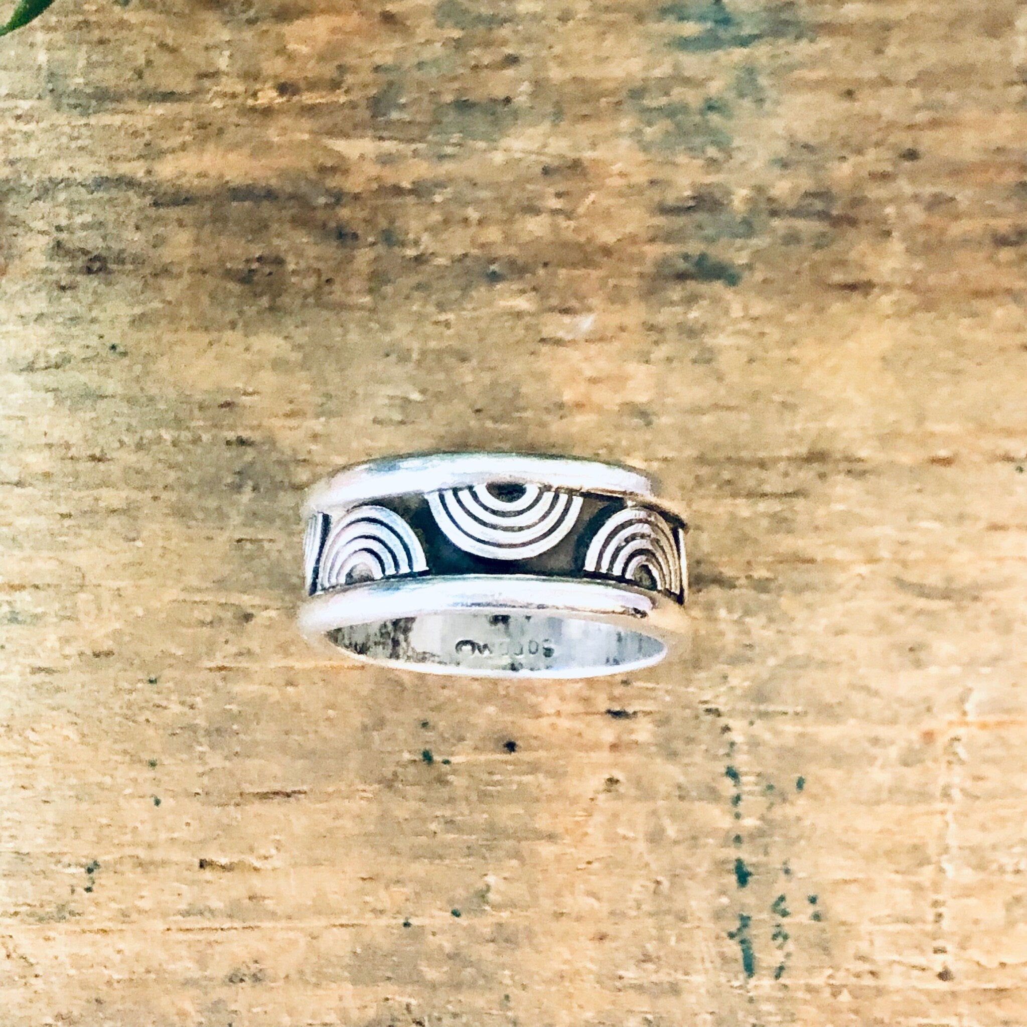 Vintage Silver Ring, Rainbow Ring, Rainbow Design, Band Ring, Skinny Band, Unique Jewelry, Vintage Jewelry, Rainbow Jewelry, 925 Ring, Band
