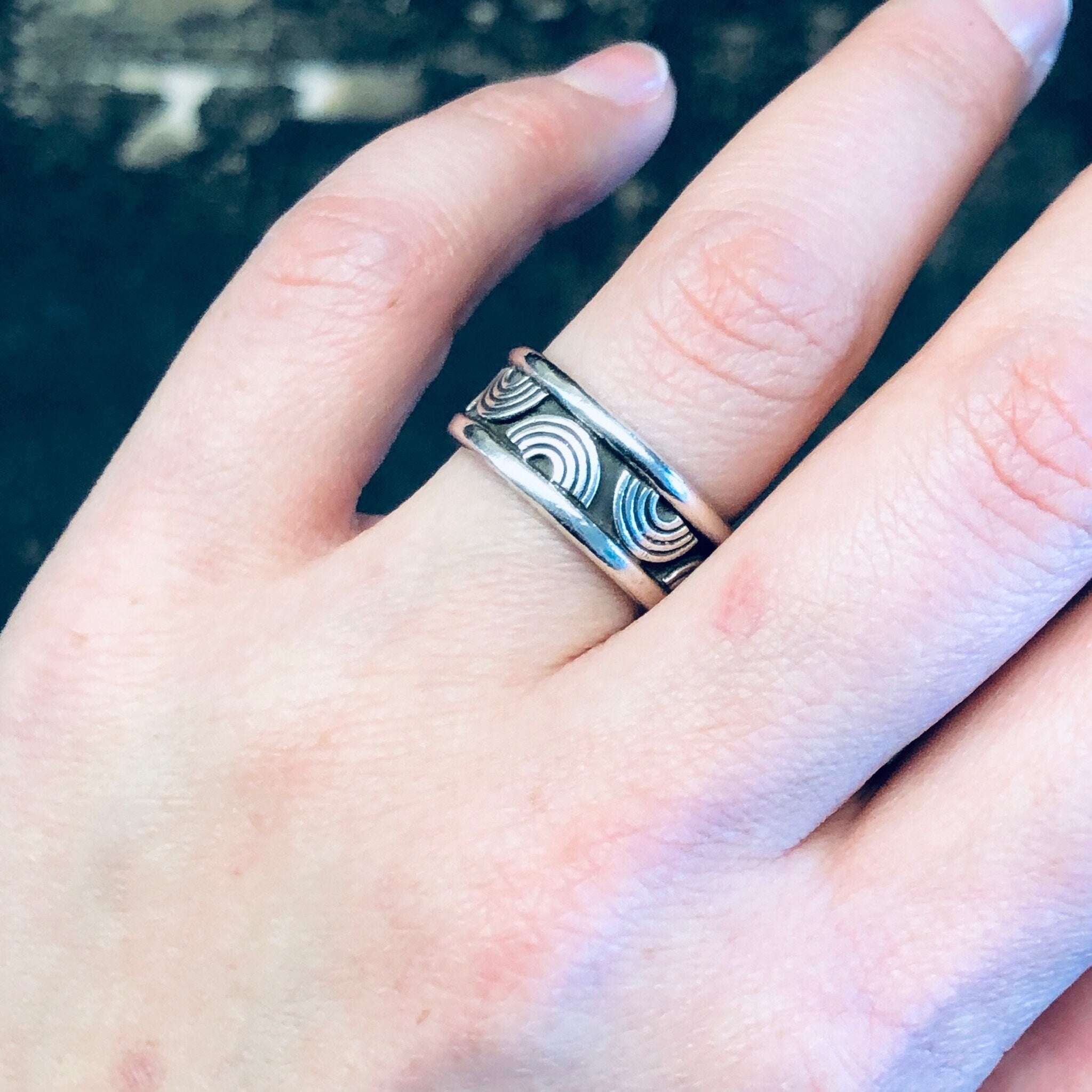 Vintage Silver Ring, Rainbow Ring, Rainbow Design, Band Ring, Skinny Band, Unique Jewelry, Vintage Jewelry, Rainbow Jewelry, 925 Ring, Band