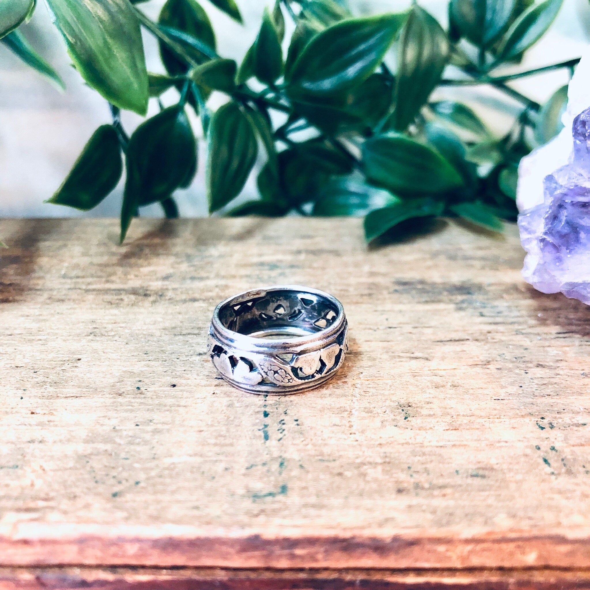 Vintage ESPO Ring, Espo Jewelry, Heart Ring, Wedding Band, Vintage Silver Ring, Vintage Jewelry, Cut Out Ring, Heart Jewelry, Band Ring