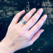 Vintage ESPO Ring, Espo Jewelry, Heart Ring, Wedding Band, Vintage Silver Ring, Vintage Jewelry, Cut Out Ring, Heart Jewelry, Band Ring