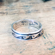 Vintage Silver Ring, Wave Ring, Vintage Jewelry, Band Ring, Thin Band, Simple Jewelry, Wavy Design, Ocean Lover, Ring for Surfer, 925 Ring
