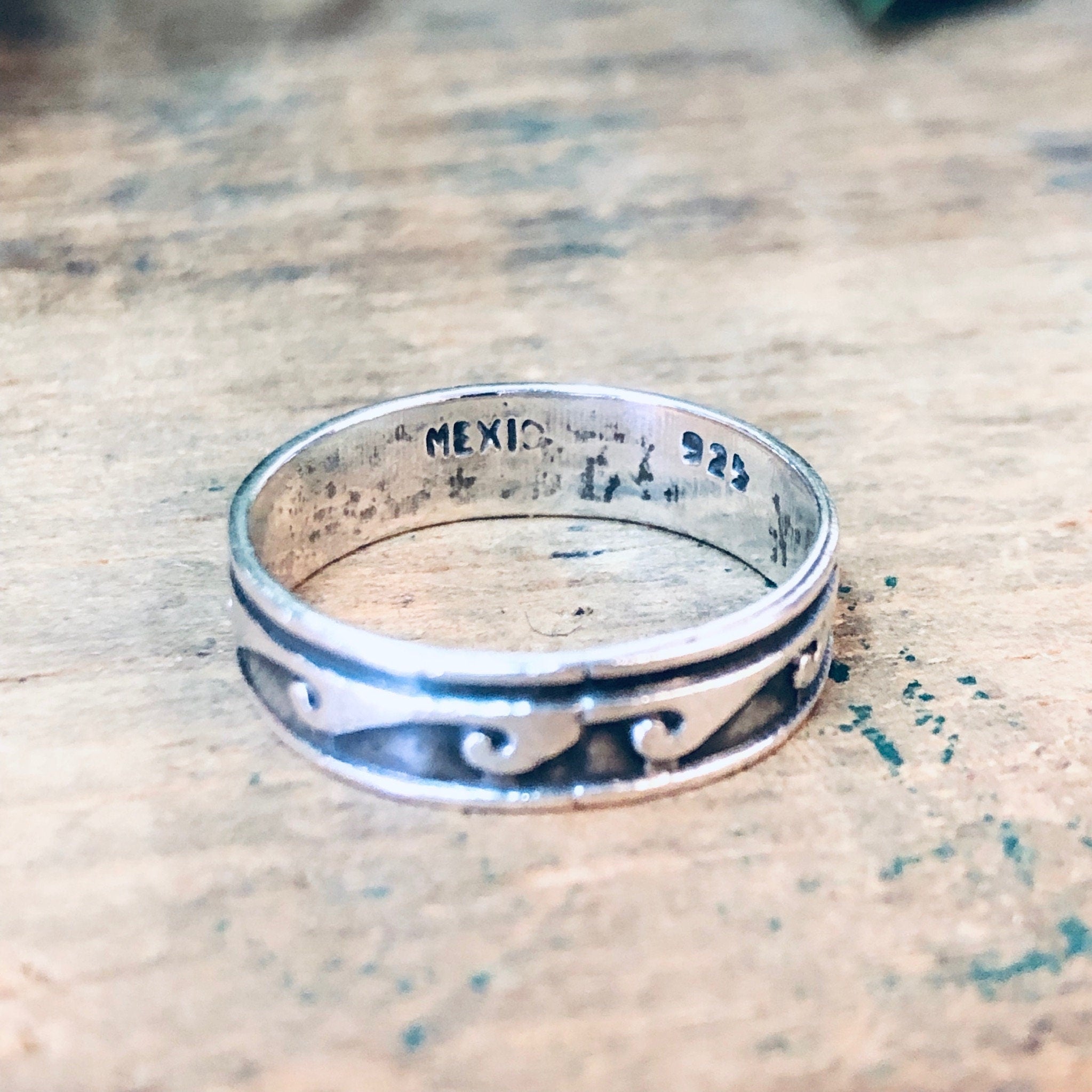 Vintage Silver Ring, Wave Ring, Vintage Jewelry, Band Ring, Thin Band, Simple Jewelry, Wavy Design, Ocean Lover, Ring for Surfer, 925 Ring