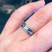 Vintage Silver Ring, Wave Ring, Vintage Jewelry, Band Ring, Thin Band, Simple Jewelry, Wavy Design, Ocean Lover, Ring for Surfer, 925 Ring