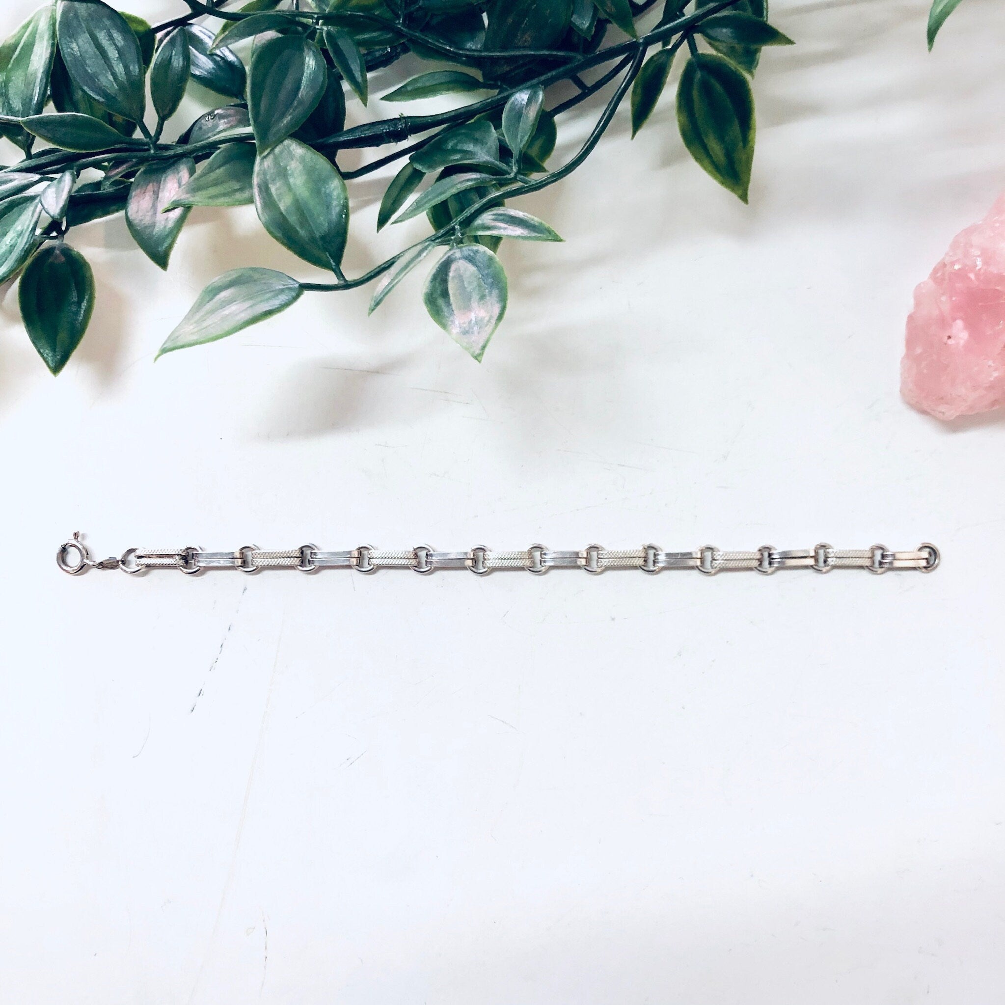 Vintage Silver Bracelet, Vintage Jewelry, Link Bracelet, Sterling Silver, Sleek Jewelry, Simple Bracelet, Anniversary Gift, Wedding Gift
