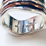 Vintage Silver Ring, Spinner Ring, Brass, Copper, Unique Jewelry, Meditation Ring, Ring for Anxiety, Statement Jewelry, Vintage Jewelry, 925