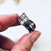 Vintage Silver Ring, Spinner Ring, Brass, Copper, Unique Jewelry, Meditation Ring, Ring for Anxiety, Statement Jewelry, Vintage Jewelry, 925