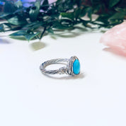 Vintage Silver Ring, Turquoise Ring, Unique Jewelry, Made in Vietnam, 925 Ring, Wire Wrap Ring, Blue and Silver, Blue Jewelry, Vintage Ring