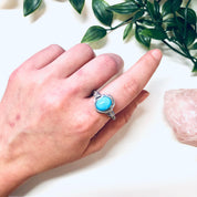 Vintage Silver Ring, Turquoise Ring, Unique Jewelry, Made in Vietnam, 925 Ring, Wire Wrap Ring, Blue and Silver, Blue Jewelry, Vintage Ring