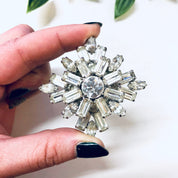 Rhinestone Brooch, Joseph Warner, Warner Jewelry, Vintage Jewelry, Rhinestones, Costume Jewelry, Large Brooch, Unique Jewelry, Vintage Pin