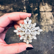 Rhinestone Brooch, Joseph Warner, Warner Jewelry, Vintage Jewelry, Rhinestones, Costume Jewelry, Large Brooch, Unique Jewelry, Vintage Pin