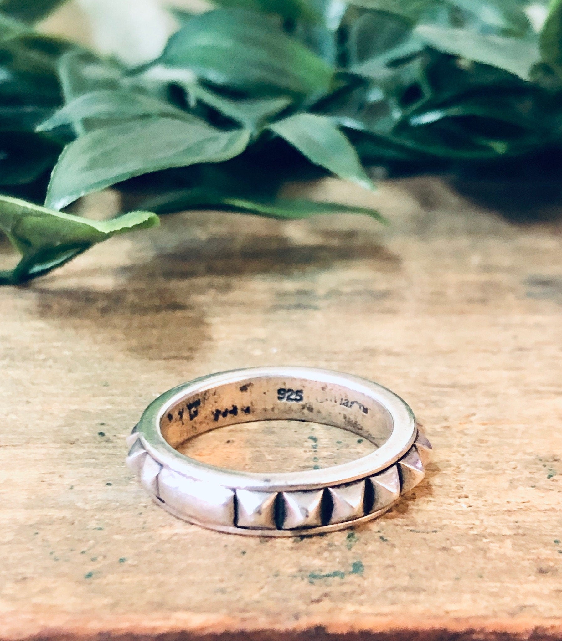 Vintage Silver Ring, Silver Band Ring, Thin Band Ring, Vintage Jewelry, Studded Ring, Stud Jewelry, 925 Band, Skinny Band, Wedding Band Ring