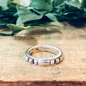 Vintage Silver Ring, Silver Band Ring, Thin Band Ring, Vintage Jewelry, Studded Ring, Stud Jewelry, 925 Band, Skinny Band, Wedding Band Ring