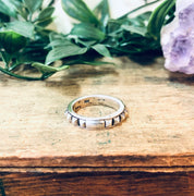 Vintage Silver Ring, Silver Band Ring, Thin Band Ring, Vintage Jewelry, Studded Ring, Stud Jewelry, 925 Band, Skinny Band, Wedding Band Ring