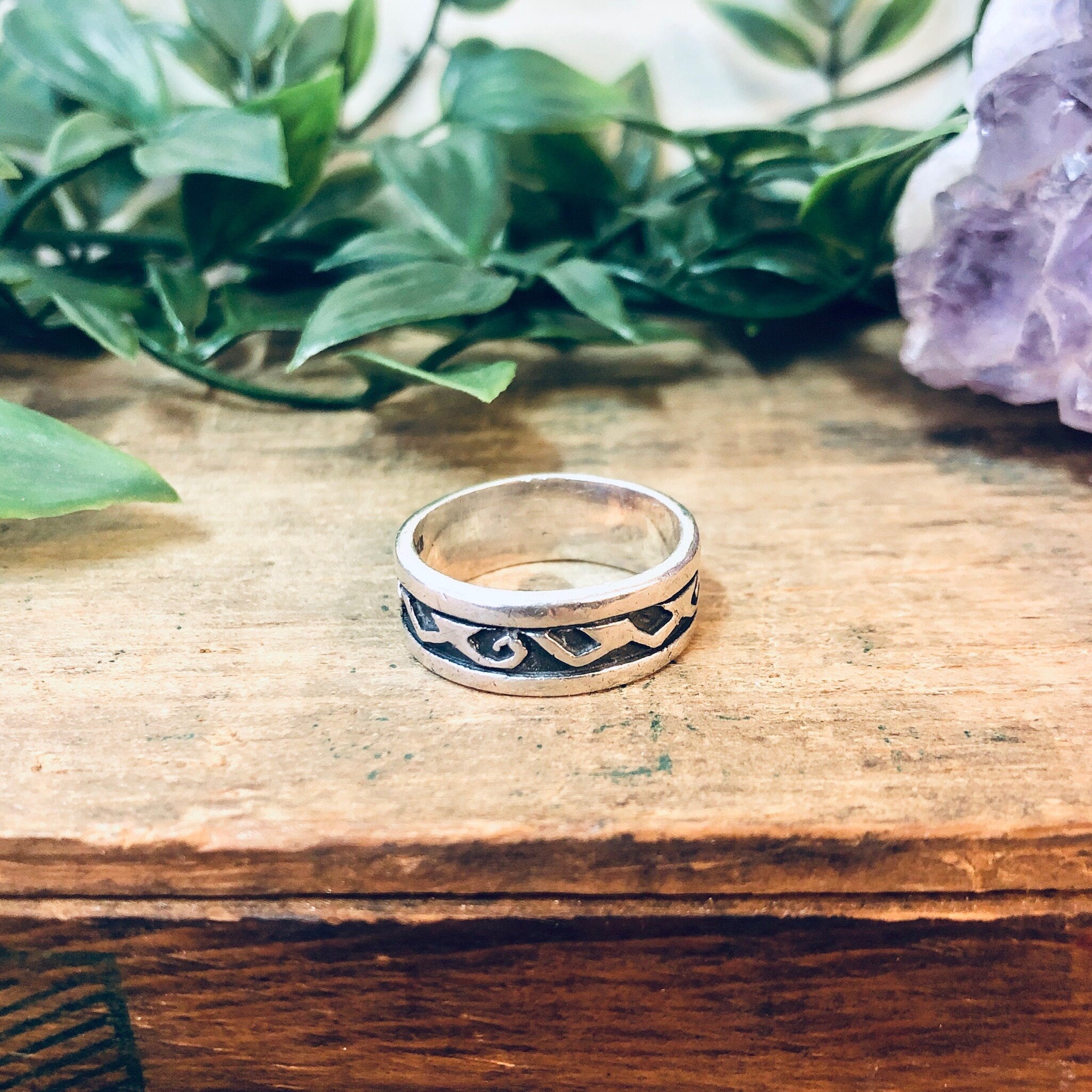 Vintage Silver Ring, Band Ring, Tribal Jewelry, Vintage Jewelry, Tribal Design, Skinny Band Ring, Unique Jewelry, Simple Jewelry, 925 Band