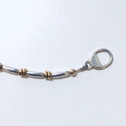 Vintage Silver Bracelet, Link Bracelet, Beaded Bracelet, Silver Beads, Gold Accents, Vintage Jewelry, Toggle Bracelet, Unique Jewelry, 925