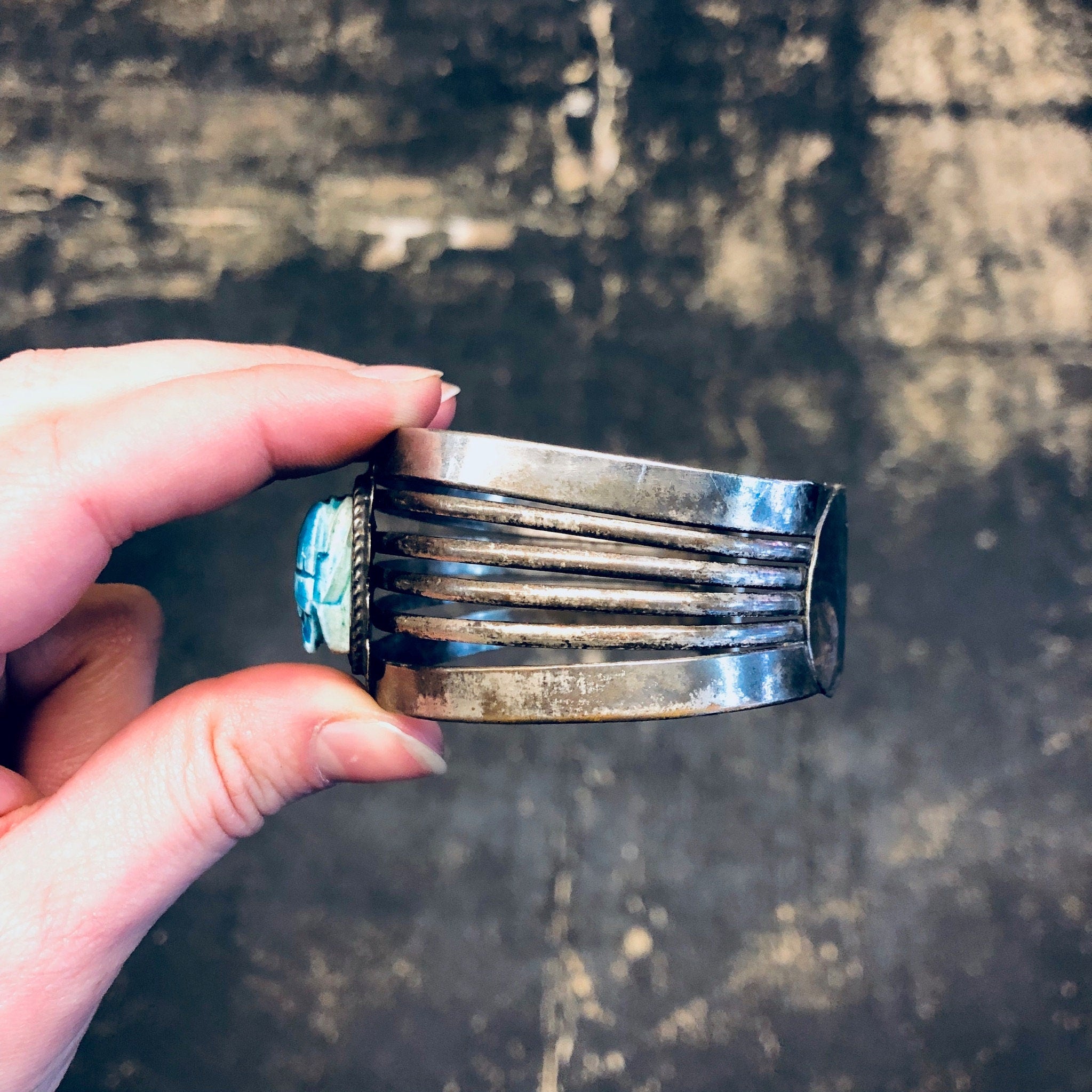 Vintage Cuff Bracelet, Scarab Bracelet, Scarab Jewelry, Blue Scarab, Costume Jewelry, Statement Jewelry, Large Cuff, Silver Toned Jewelry,