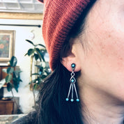 Vintage Earrings, Screw Back Earrings, Silver Earrings, Turquoise Jewelry, Vintage Jewelry, Valentines Day Gift, Unique Jewelry, Blue Stones