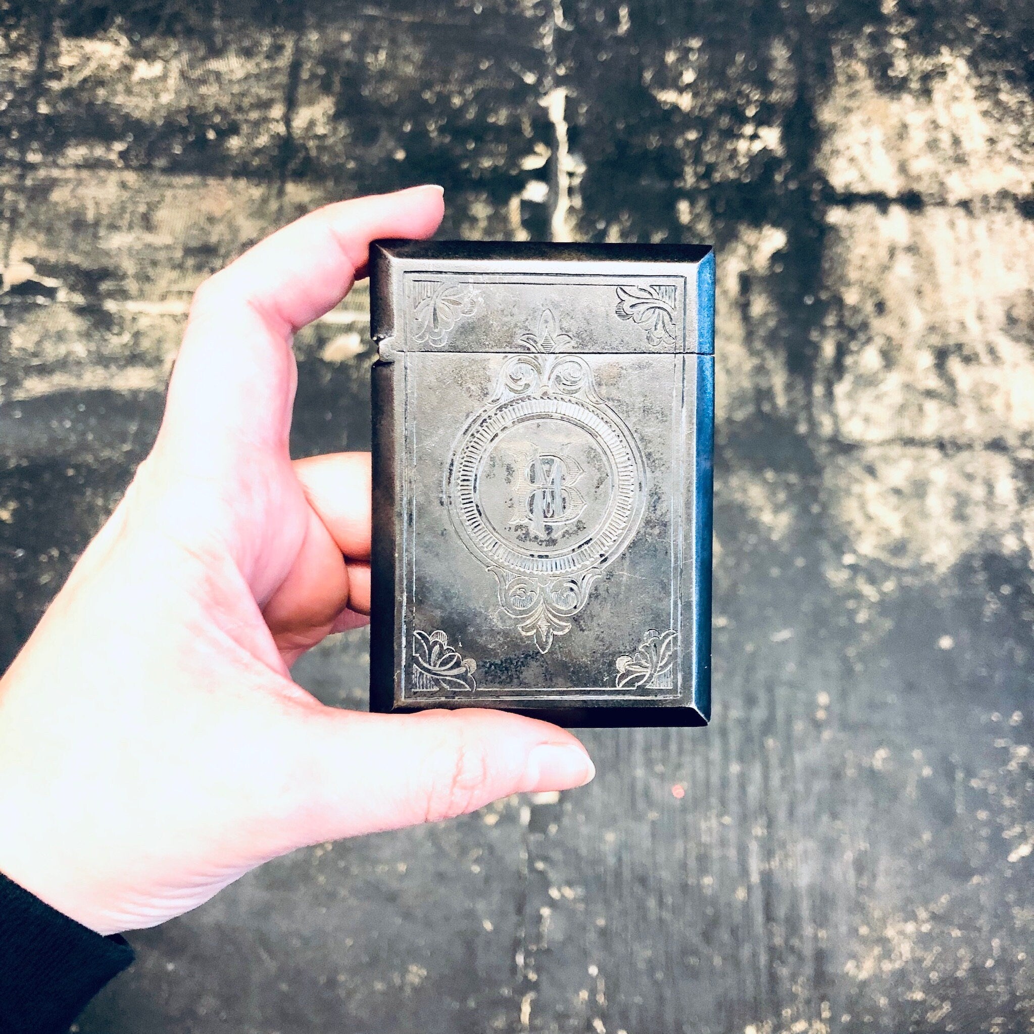 Vintage Case, Sterling Silver Case, Monogrammed Case, Business Card Holder, Rolled Cigarette Holder, Cigarette Case, Initialed Case, Silver