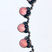 Niels Erik From Necklace, Denmark Necklace, NE From Jewelry, NE From Choker, Pink Necklace, Daisy Necklace, 1950s Jewelry, Vintage Jewelry,