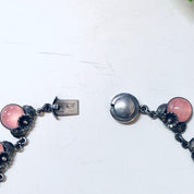 Niels Erik From Necklace, Denmark Necklace, NE From Jewelry, NE From Choker, Pink Necklace, Daisy Necklace, 1950s Jewelry, Vintage Jewelry,