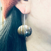 Vintage Earrings, Threader Earrings, Copper Earrings, Vintage Jewelry, Brass Jewelry, Unique Jewelry, Valentines Day Gift, Minimalist