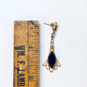 Gold Toned Earrings with Dark Red Stones, Vintage Earrings, Costume Jewelry, Dangle Earrings, Valentines Day Gift, Pierced Ears, Gold, Red
