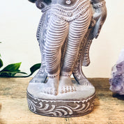 Dancing Goddess Statue, Vintage Home Decor, Pewter Toned Statue, Vintage Figurine, Small Figurine, Dancing Lady, Etched Statue, Stone Carve