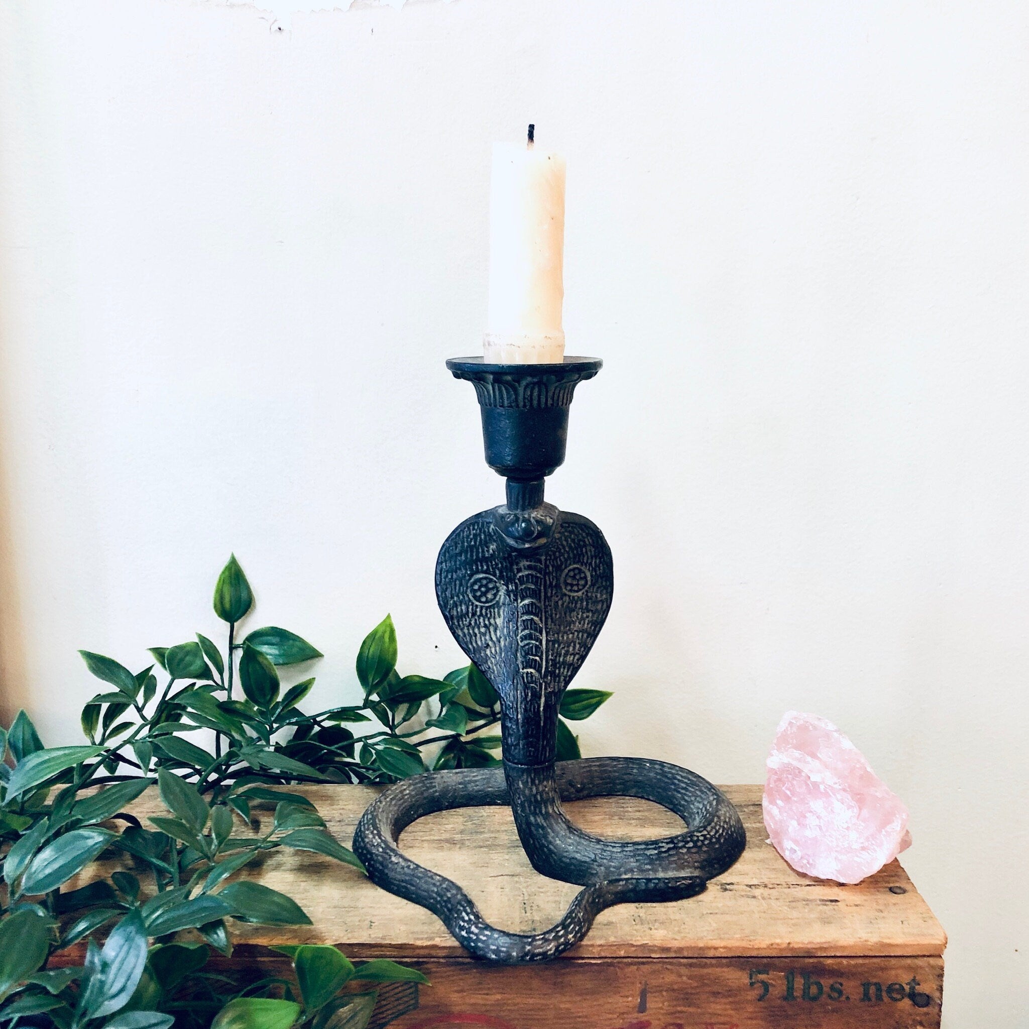 Candlestick Holder, Snake Candle Holder, Coiled Snake Decor, Vintage Home Decor, Unique Decor, Cobra Candle Holder, Metal Candle Holder