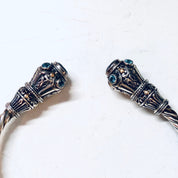 Vintage Silver Bracelet, Vintage Jewelry, Amethyst Bracelet, Unique Jewelry, Valentines Day Gift, 14 K Gold, Blue Stones, Cuff Bracelet