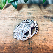 Vintage Silver Pendant, Witch Pendant, Sterling Silver, Vintage Jewelry, Goth Jewelry, Gothic Style, Moon Jewelry, Moon Phase Pendant