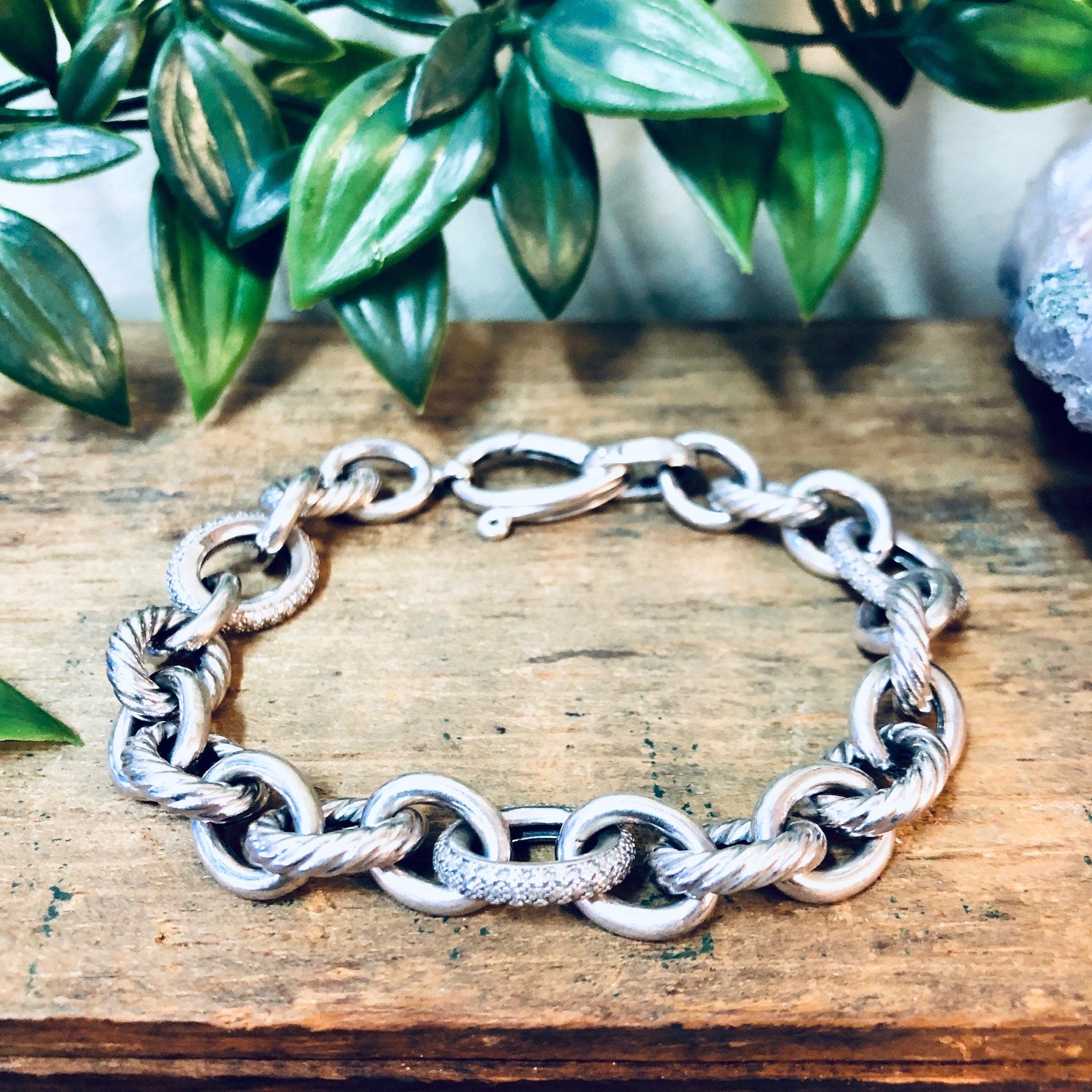 Vintage Silver Bracelet, Link Bracelet, Italian Jewelry, Vintage Jewelry, Simple Jewelry, Minimalist Style, Valentines Day Gift, 925