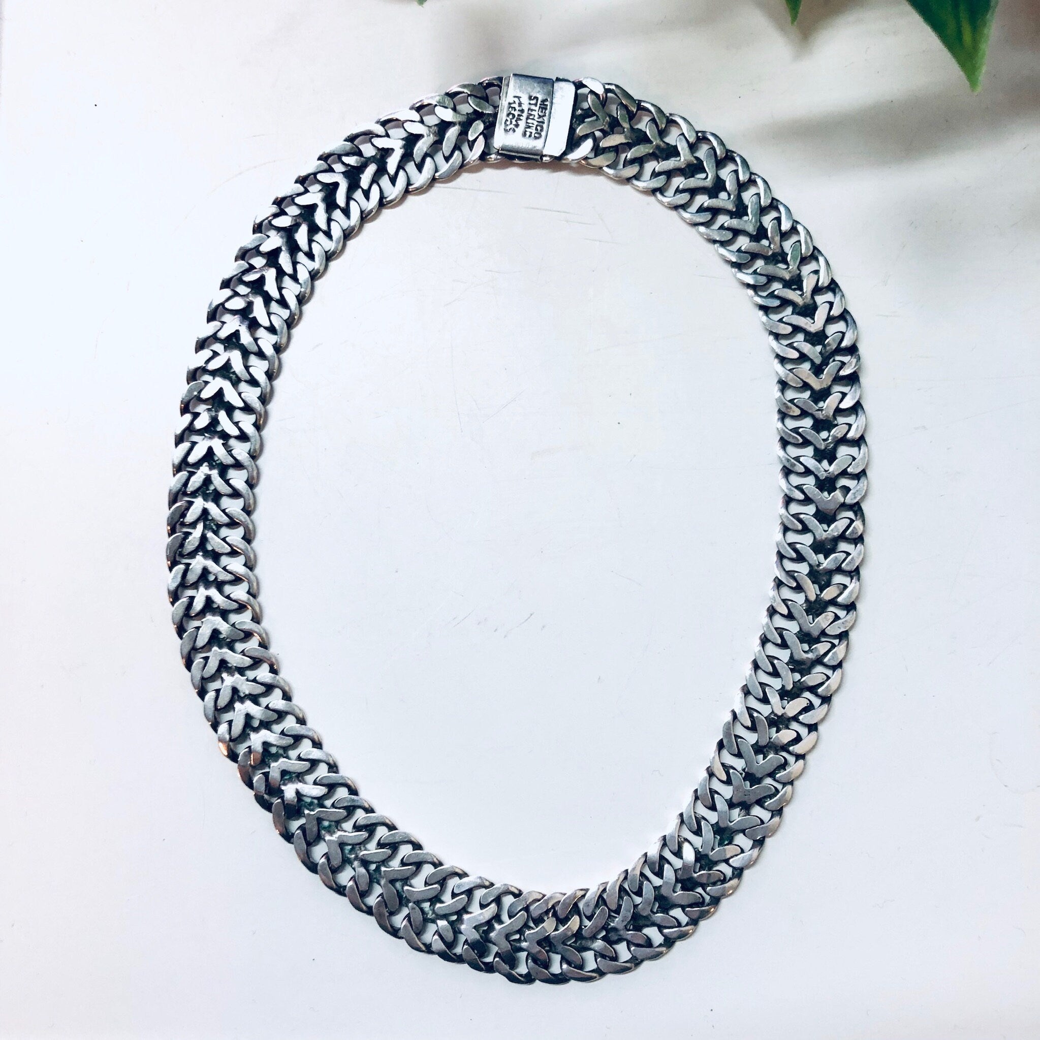 Vintage Choker, Vintage Silver Necklace, Thick Chain, Silver Choker, Mexico Sterling, Chain Link, Vintage Jewelry, Bohemian Style, Boho