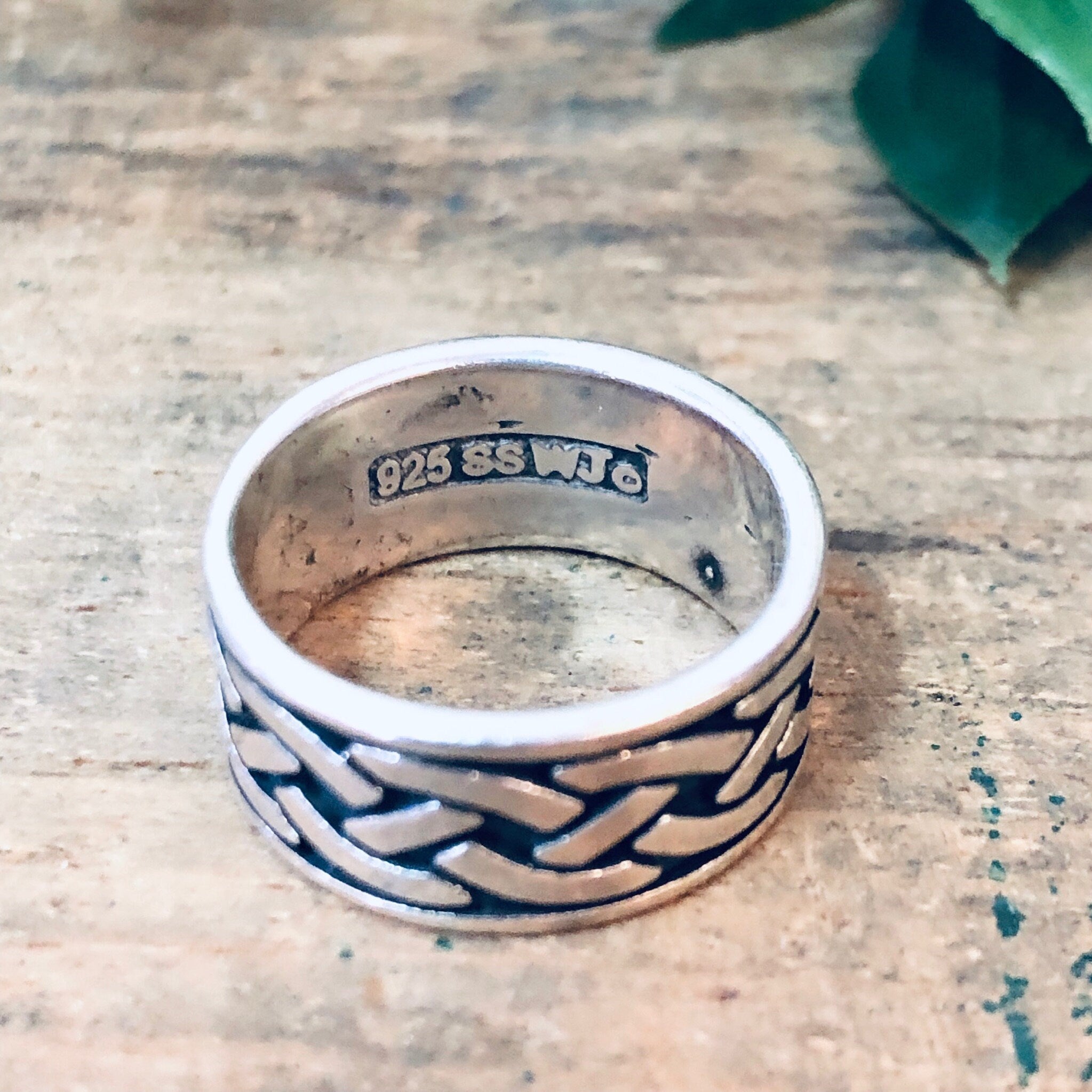 Vintage Silver Ring, Tribal Design Ring, 925 Ring, Thick Band Ring, Vintage Jewelry, Simple Jewelry, Statement Piece, Braid Design Ring,