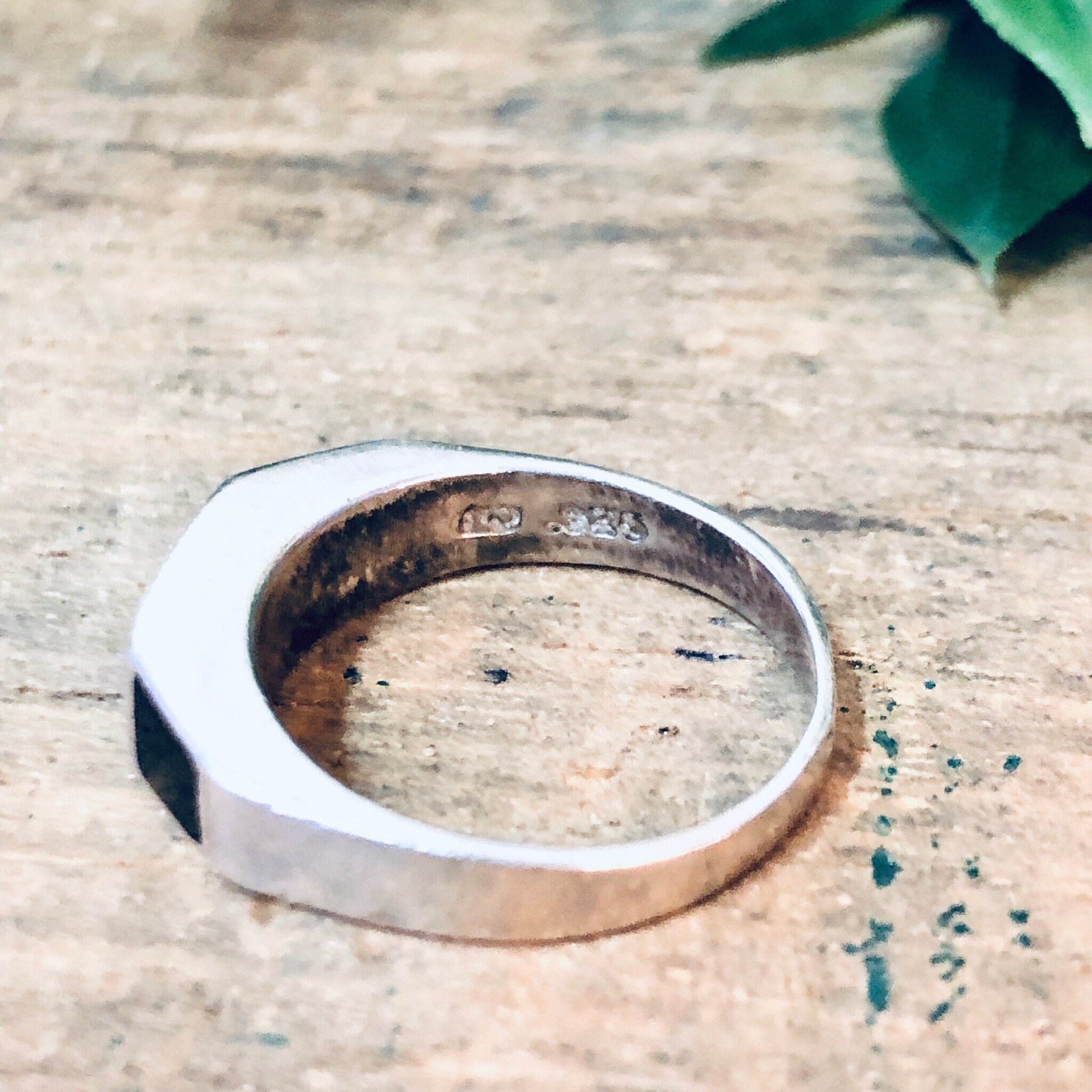 Vintage Silver Ring, Onyx Jewelry, Simple Ring, Band Ring, 925 Ring, Black and Silver, Geometric Jewelry, Vintage Jewelry, Everyday Jewelry