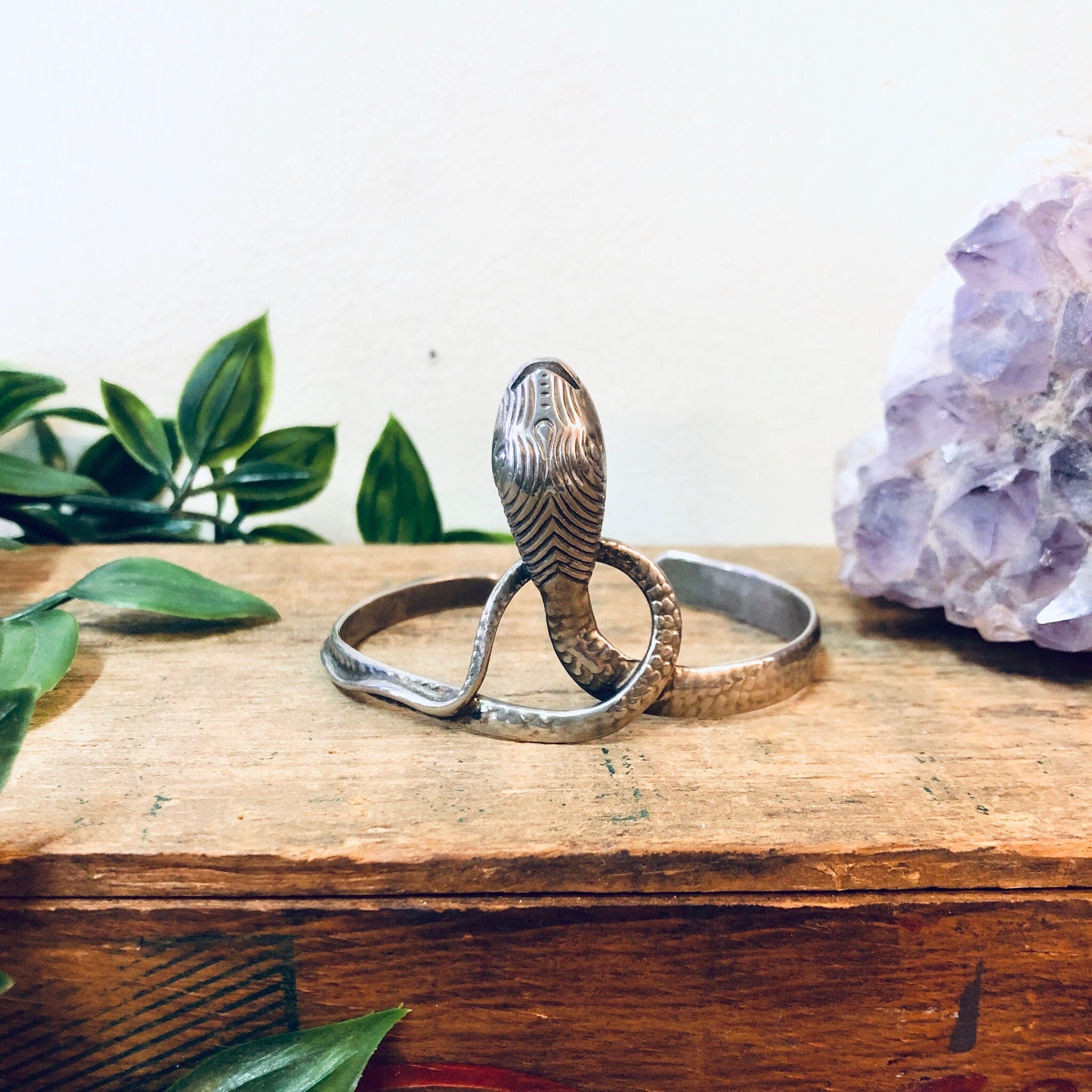 Vintage Snake Bracelet, Snake Cuff, Costume Jewelry, Vintage Jewelry, Boho Style Jewelry, Bohemian Style, Valentines Day Gift, Silver Toned