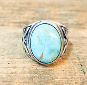 Vintage Turquoise Ring, Vintage Silver Ring, Vintage Jewelry, Turquoise Jewelry, Statement Ring, Bird Ring, Valentines Day Gift, Blue Ring