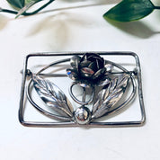 Flower Brooch, Vintage Brooch, Silver Brooch, Vintage Pin, Cut out Brooch, Flower Jewelry, Vintage Jewelry, Valentines Day Gift, Silver Pin