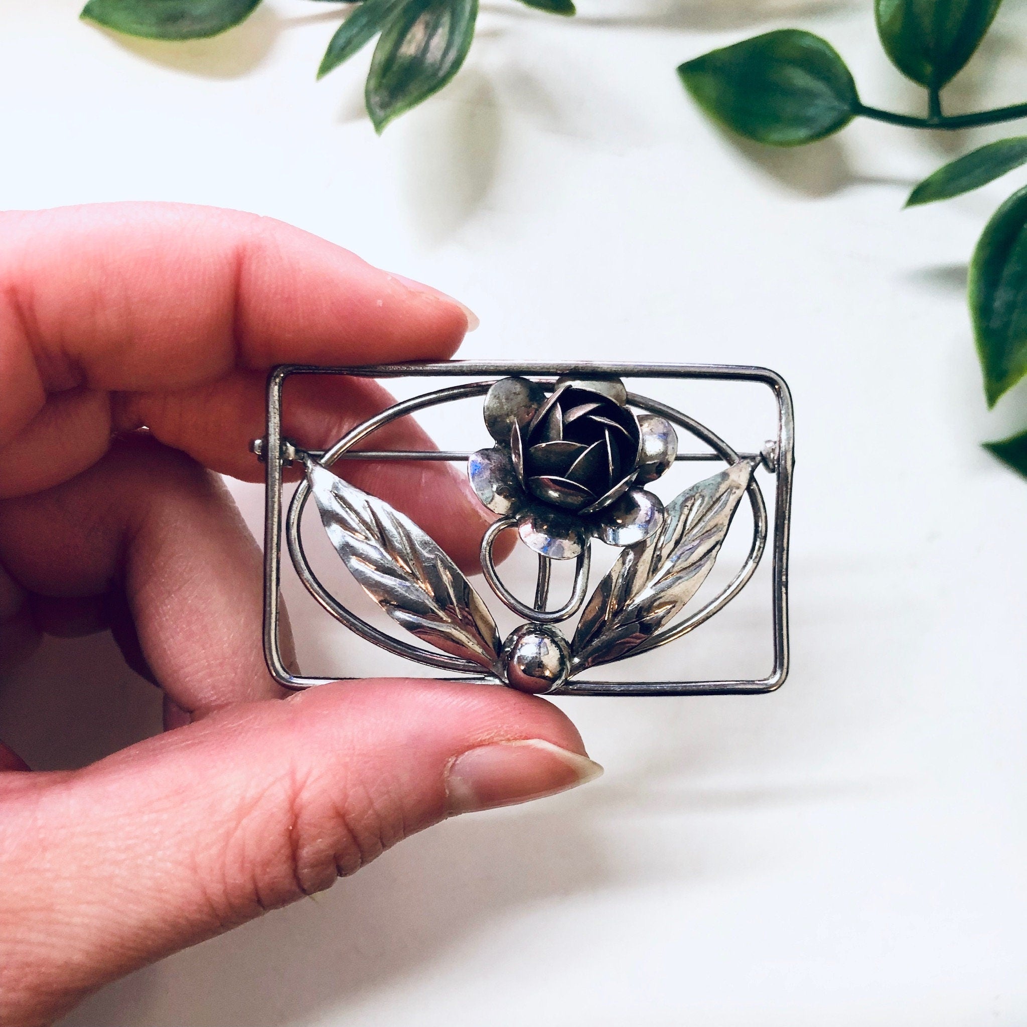 Flower Brooch, Vintage Brooch, Silver Brooch, Vintage Pin, Cut out Brooch, Flower Jewelry, Vintage Jewelry, Valentines Day Gift, Silver Pin