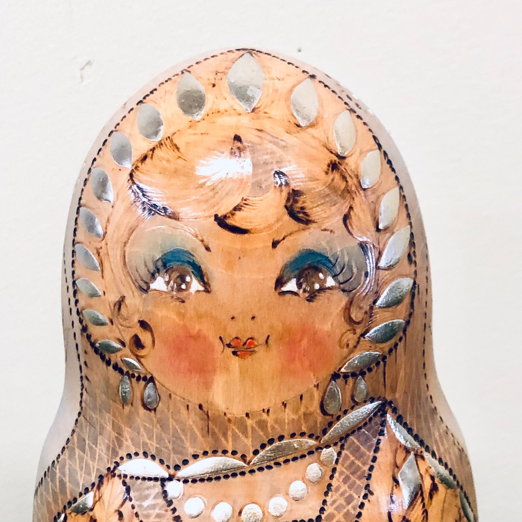 Russian Nesting Dolls, Set of 9 Nesting Dolls, Matryoshka Dolls, Signed Nesting Dolls, Hand Painted Doll, Vintage Toy, Collectible Toy