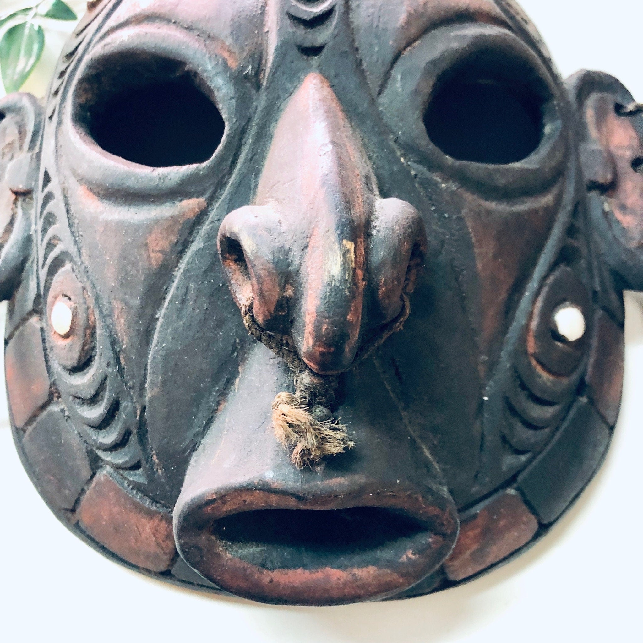 Wood Carved Mask, Wall Hanging, Vintage Home Decor, Wall Art, Wooden Mask, Hand Carved Wood, Tribal Decor, Unique Home Decor, Cut Out Mask