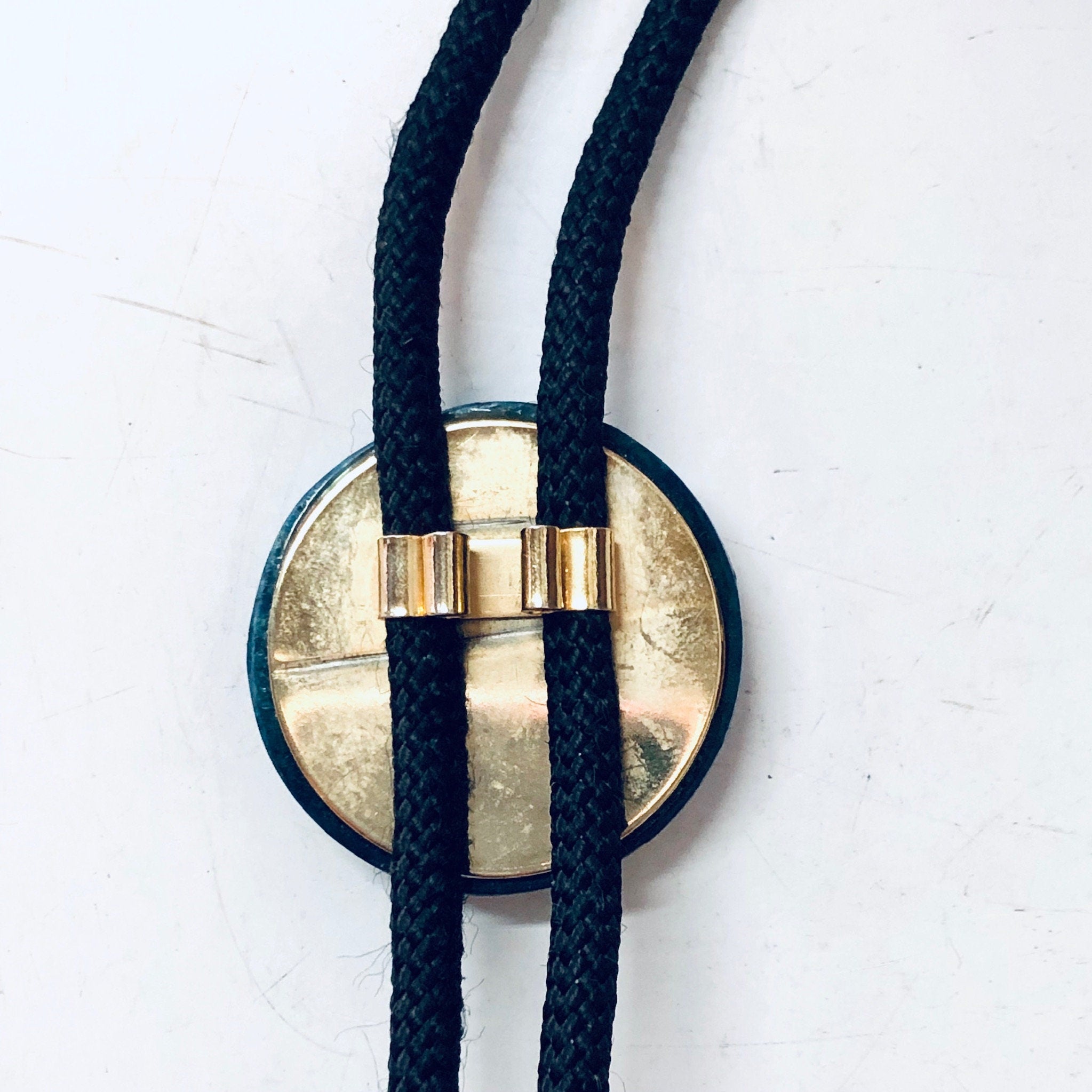 Vintage Bolo Tie, Vintage Jewelry, Bolo Tie, Rope Tie, Blue Stone, Adjustable Tie, Gold Accents, Unique Jewelry, Valentines Day Gift, Blue