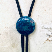 Vintage Bolo Tie, Vintage Jewelry, Bolo Tie, Rope Tie, Blue Stone, Adjustable Tie, Gold Accents, Unique Jewelry, Valentines Day Gift, Blue