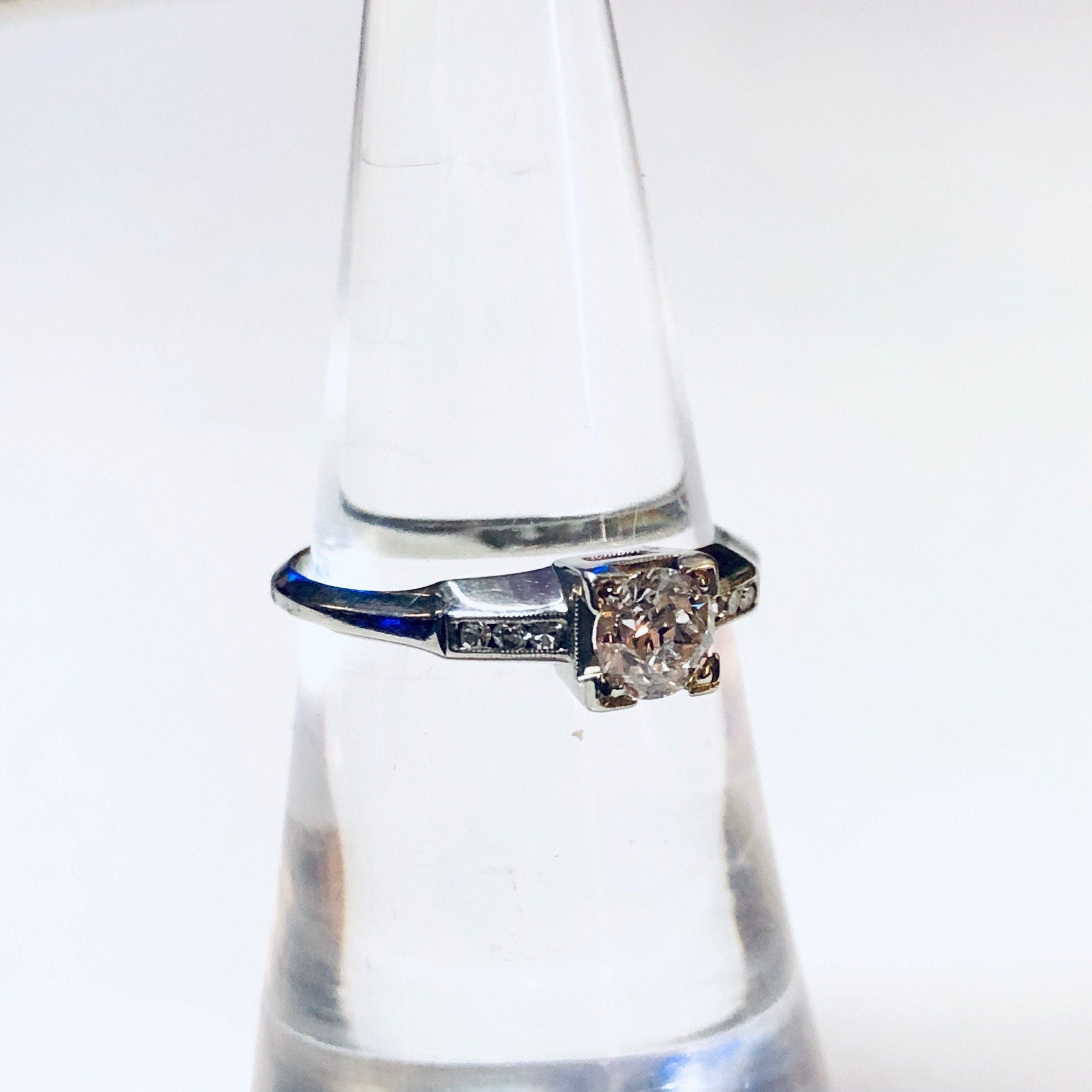 Vintage Engagement Ring, Vintage Diamond Ring, Gold Diamond Ring, White Gold Ring, Engagement Jewelry, Wedding Jewelry, Vintage Jewelry,