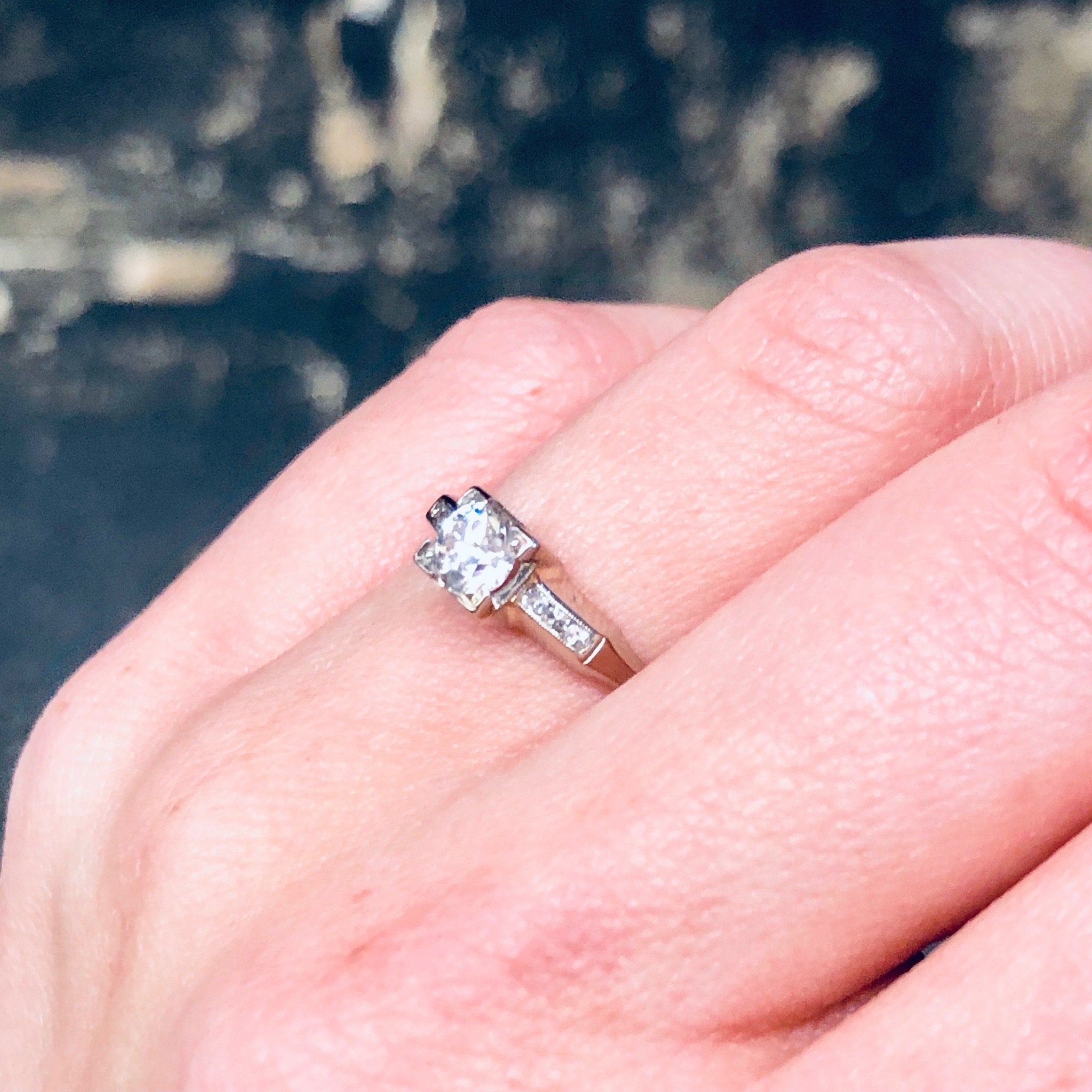 Vintage Engagement Ring, Vintage Diamond Ring, Gold Diamond Ring, White Gold Ring, Engagement Jewelry, Wedding Jewelry, Vintage Jewelry,