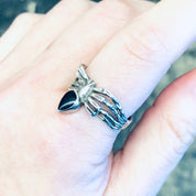 Vintage Silver Ring, Spider Ring, Black Onyx Ring, Vintage Jewelry, Unique Jewelry, Spider Jewelry, Goth Ring, Black and Silver, 925 Ring