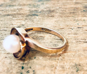 Vintage Gold Ring, 10 Karat Gold Ring, 10K Gold, Yellow Gold Ring, Pearl Ring, Vintage Jewelry, Pearl Jewelry, Gold and Pearl, Vintage Gold