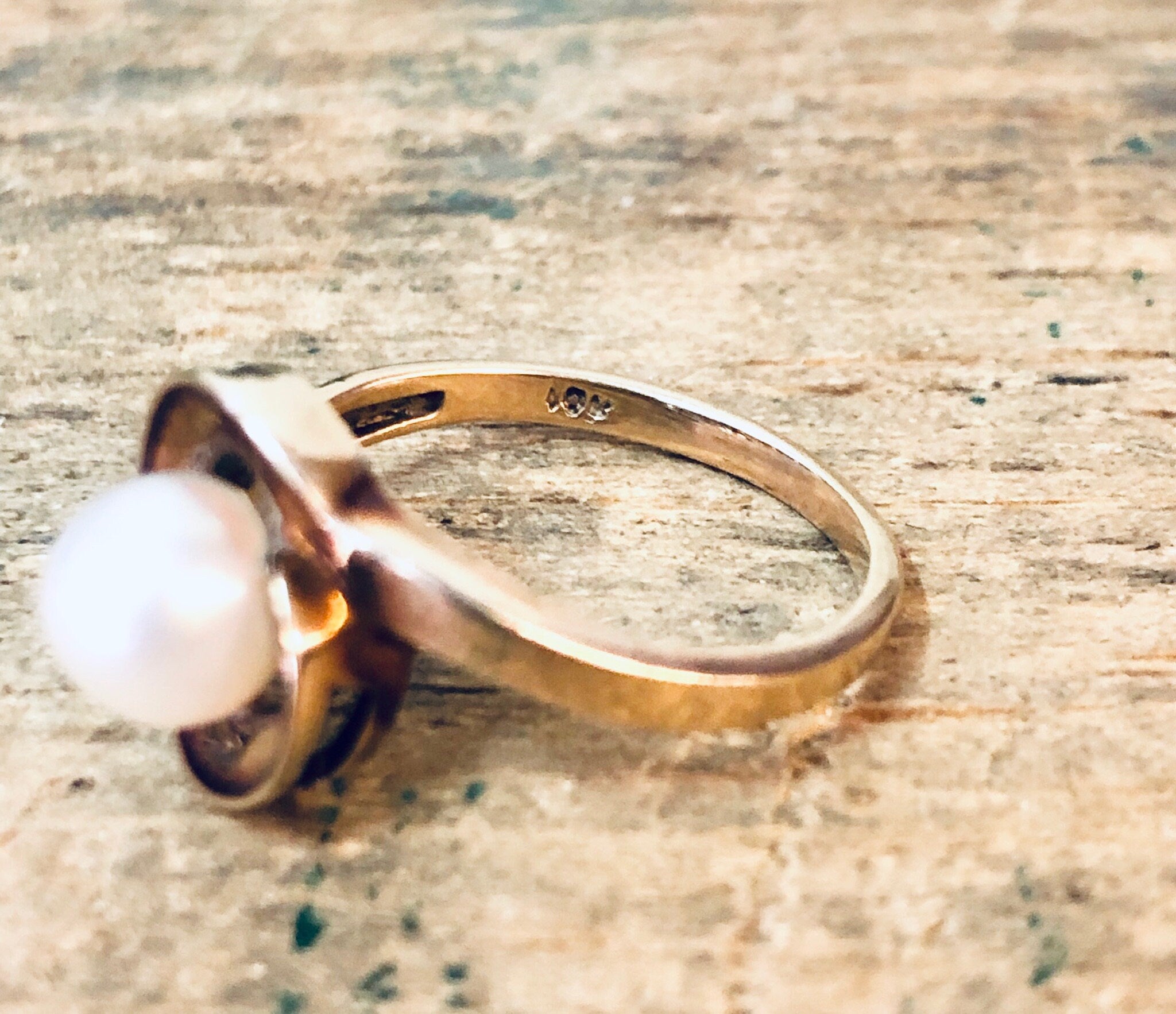 Vintage Gold Ring, 10 Karat Gold Ring, 10K Gold, Yellow Gold Ring, Pearl Ring, Vintage Jewelry, Pearl Jewelry, Gold and Pearl, Vintage Gold