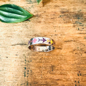 Vintage Silver Ring, Airplane Ring, Flight Jewelry, Airplanes, Silver Band, Skinny Silver Band, Colorful Ring, Purple, Yellow, Pink, White