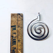Vintage Silver Pendant, Swirl Pendant, Vintage Necklace, Large Pendant, Swirl Design, Unique Jewelry, Circle Pendant, Valentines Day Gift