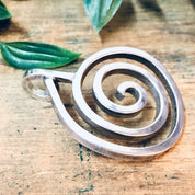 Vintage Silver Pendant, Swirl Pendant, Vintage Necklace, Large Pendant, Swirl Design, Unique Jewelry, Circle Pendant, Valentines Day Gift